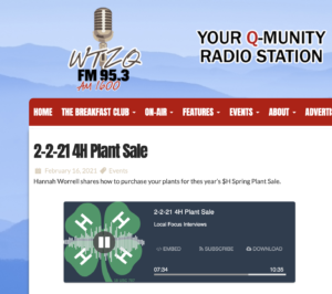 4-H Plant Sale Radio