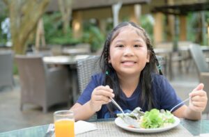 Girl smiling at camera