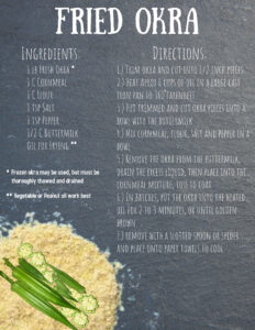 fried okra recipe poster