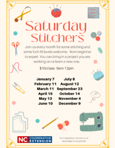 Cover photo for Saturday Stitchers Schedule for 2023