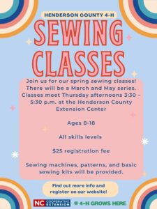 Cover photo for 4-H Spring Sewing Classes Registration