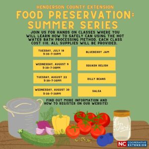 Cover photo for Summer Food Preservation Classes