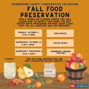 Cover photo for Fall Food Preservation Canning Classes