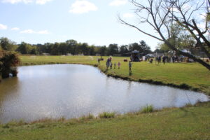 Visitors fishing in Jackson Park during Farm City Day. 