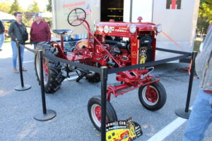 Red tractor on display 