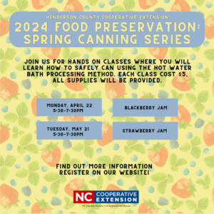 2024 Spring Food Preservation Workshops Social Media