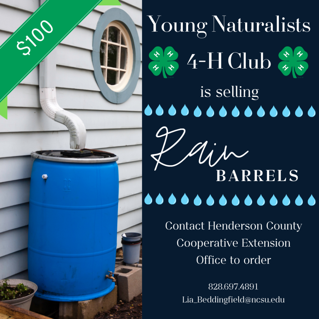 Young Naturalists 4-H Club is selling Rain Barrels