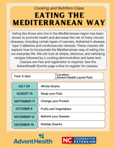 Cover photo for Eating the Mediterranean Way - Advent Health Laurel Park