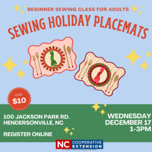 Sewing Holiday Placemats - 2025 December Class